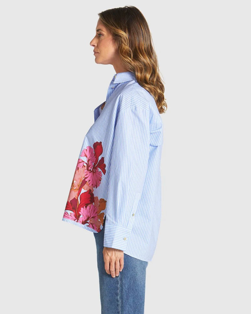 Fate + Becker Sweet Jane Shirt Blue Stripe