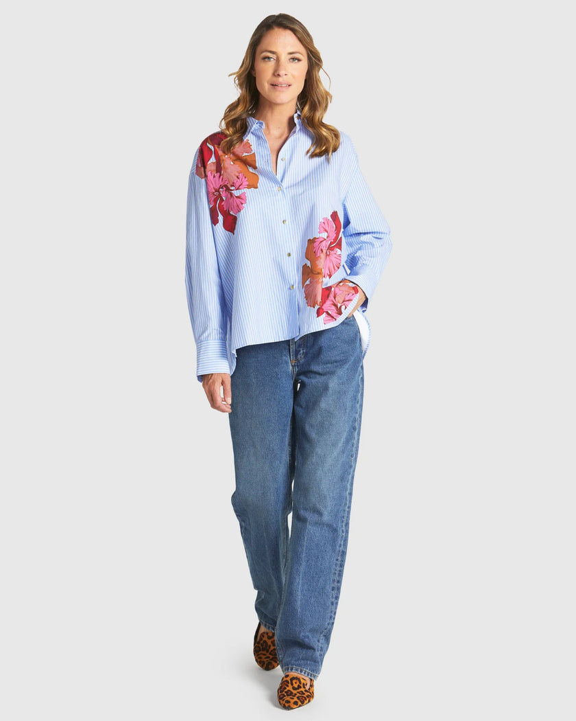 Fate + Becker Sweet Jane Shirt Blue Stripe