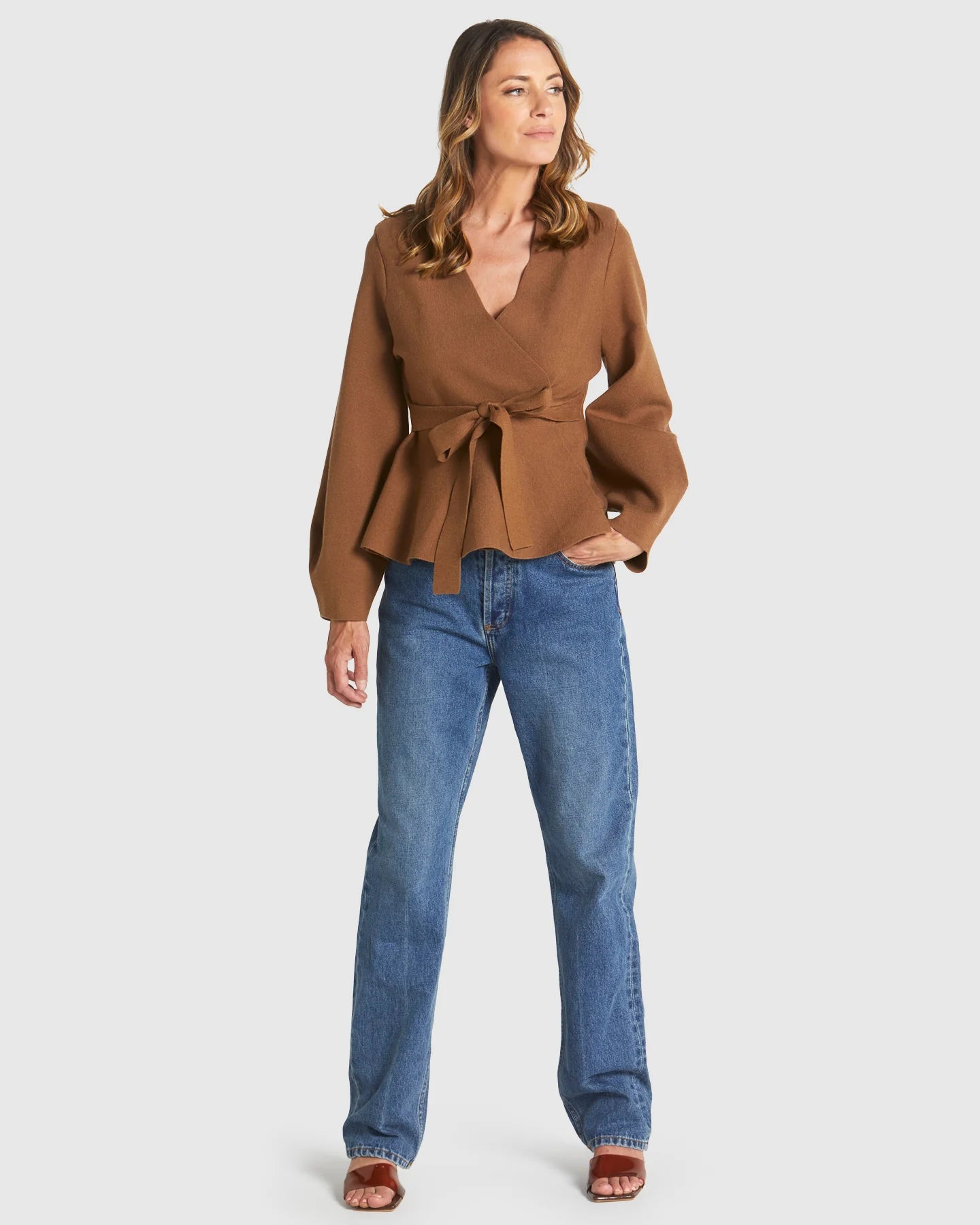 Fate + Becker Tiny Dancer Wrap Cardi Cinnamon