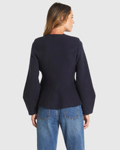 Load image into Gallery viewer, Fate + Becker Tiny Dancer Wrap Cardi Navy
