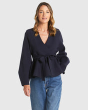 Load image into Gallery viewer, Fate + Becker Tiny Dancer Wrap Cardi Navy
