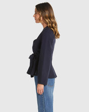 Load image into Gallery viewer, Fate + Becker Tiny Dancer Wrap Cardi Navy
