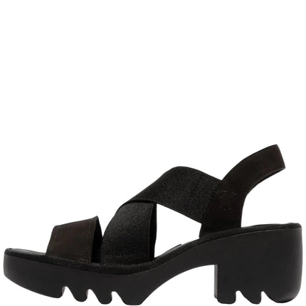 Fly London Taji Platform Sandals Black