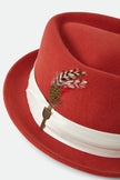 Brixton Stout Pork Pie Hat Red Earth/Wax Paper