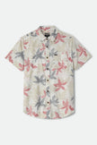 Brixton Charter Print SS Shirt Off White/Black/Red Palm Floral