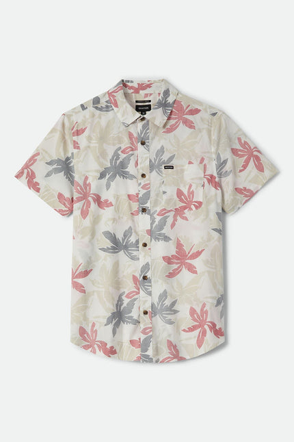 Brixton Charter Print SS Shirt Off White/Black/Red Palm Floral