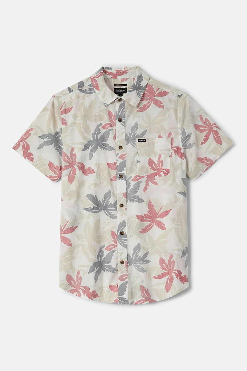 Brixton Charter Print SS Shirt Off White/Black/Red Palm Floral