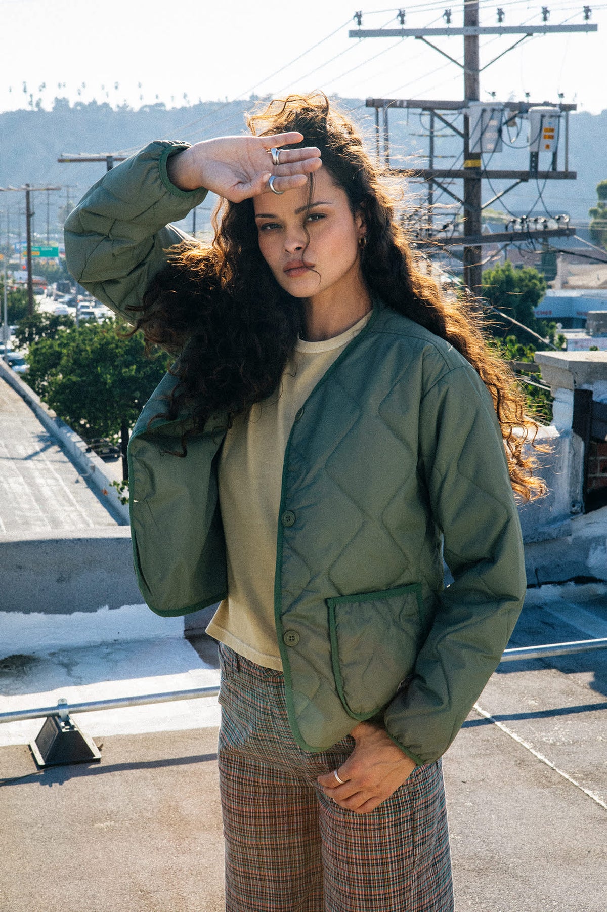 Brixton Delilah Quilted Jacket Olive Surplus