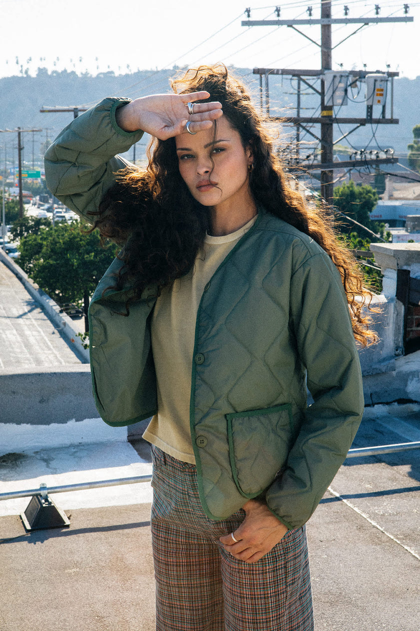 Brixton Delilah Quilted Jacket Olive Surplus