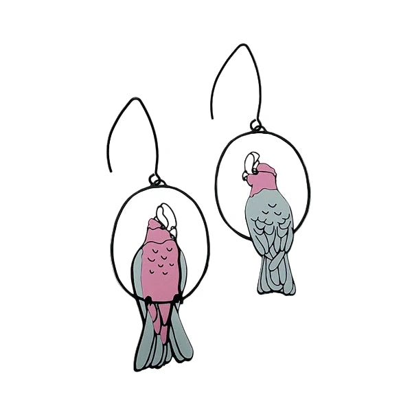 DENZ Galah Earrings Black/Pink/Grey