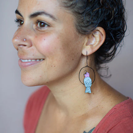 DENZ Galah Earrings Black/Pink/Grey