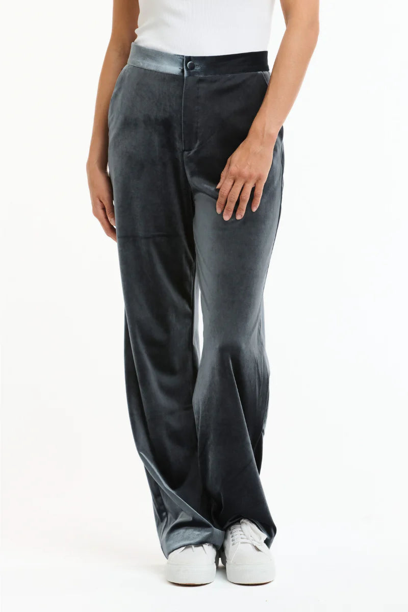 Italian Star Jets Velvet Pant Grey