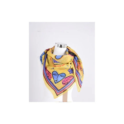 Palme 67372 Cotton Happy Hearts Scarf Yellow