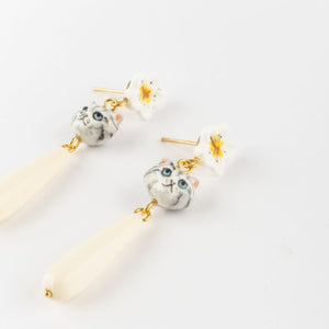 Nach NA1365 Harvest Time Cat Ivory Drop Earrings