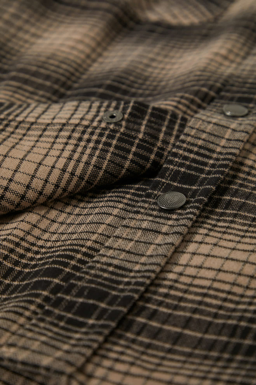 Brixton Builders Bowery Stretch LS Flannel Black/Cinder Grey