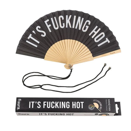 Fisura 'F***ing Hot' Hand Fan With Gift Box Black