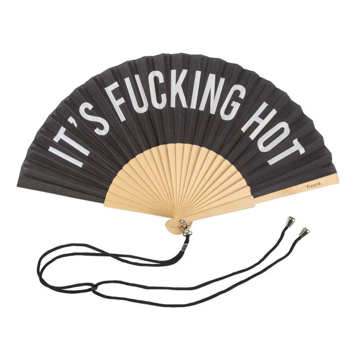 Fisura 'F***ing Hot' Hand Fan With Gift Box Black