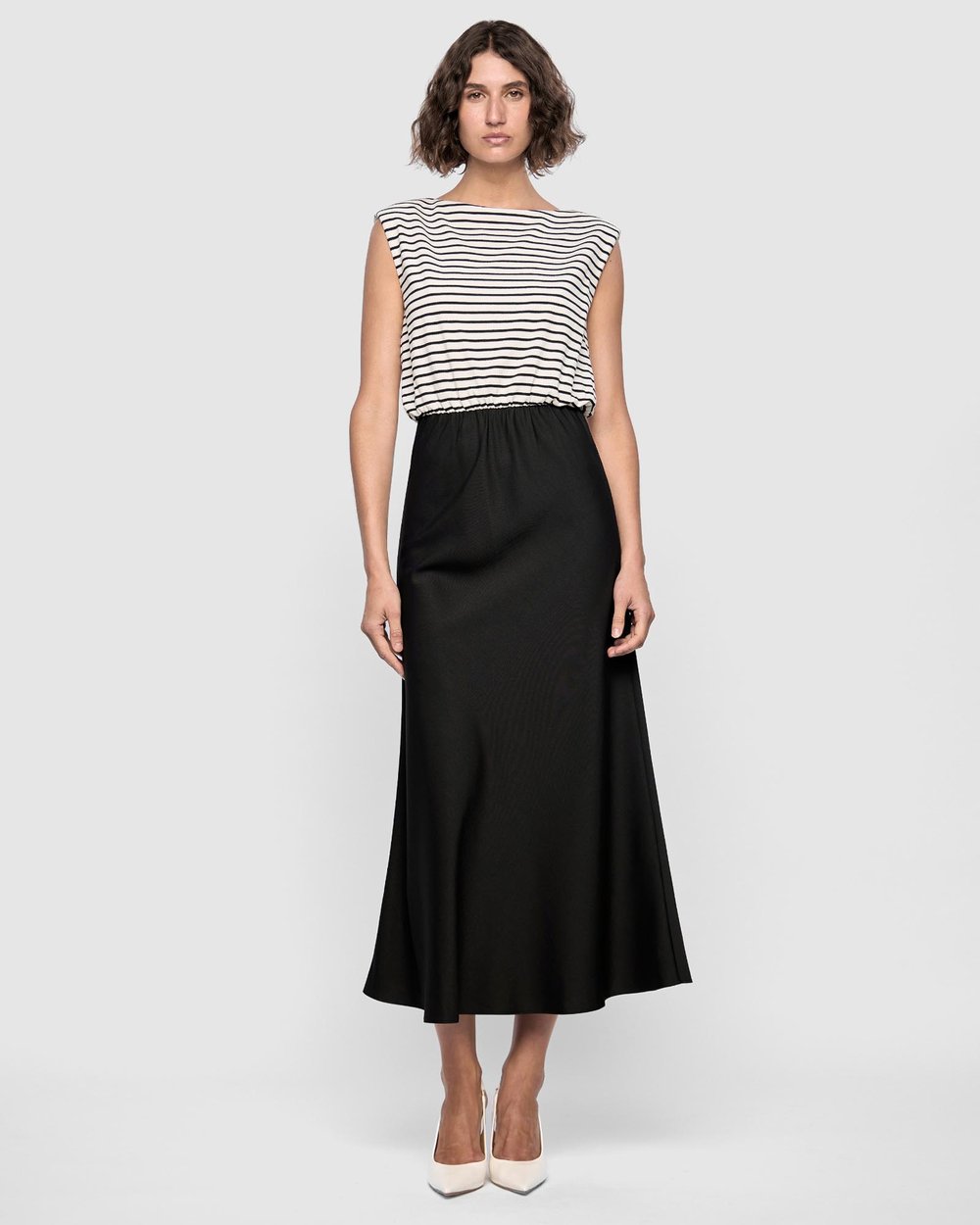 Staple The Label Alessia Combo Dress Black/Stripe