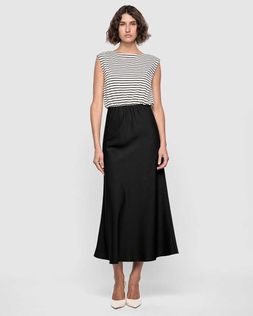 Staple The Label Alessia Combo Dress Black/Stripe