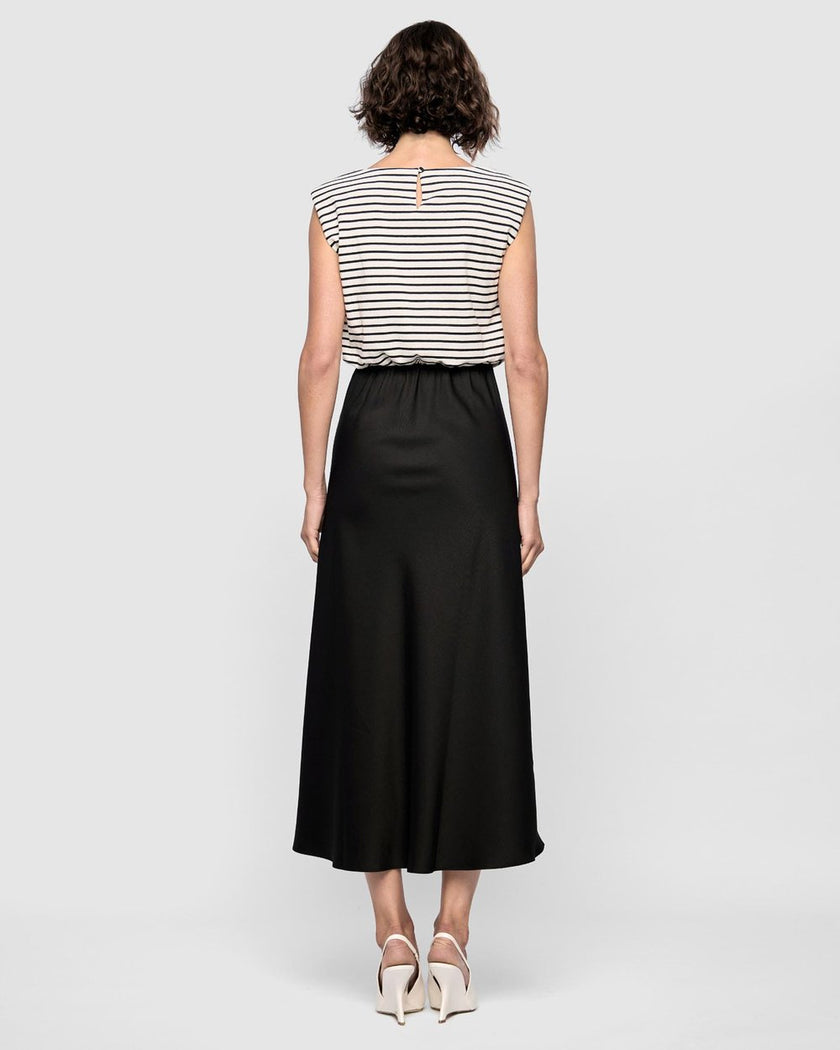 Staple The Label Alessia Combo Dress Black/Stripe