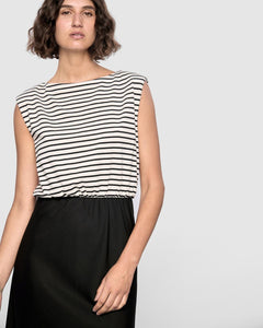Staple The Label Alessia Combo Dress Black/Stripe