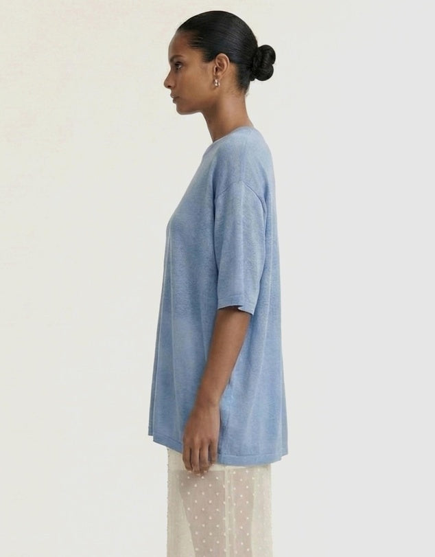 Staple The Label Orla Oversized Knit Tee Dusty Blue