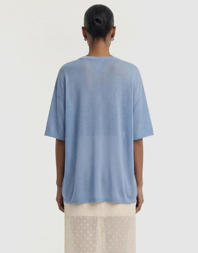 Staple The Label Orla Oversized Knit Tee Dusty Blue