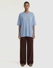 Staple The Label Orla Oversized Knit Tee Dusty Blue