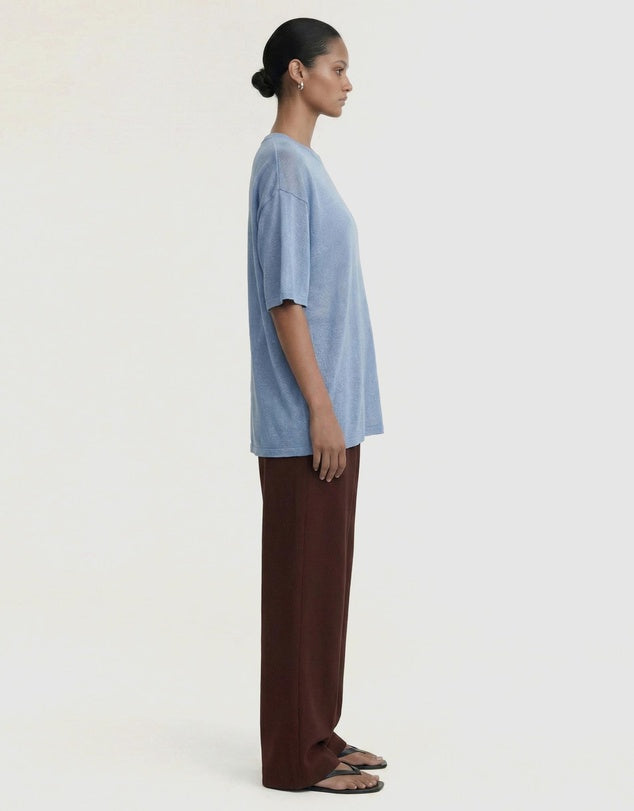 Staple The Label Orla Oversized Knit Tee Dusty Blue