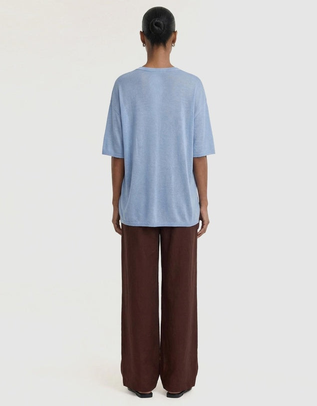 Staple The Label Orla Oversized Knit Tee Dusty Blue