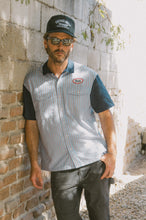 Load image into Gallery viewer, Brixton Builders Olson S/S Woven Shirt Blue Aura Stripe
