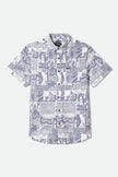Brixton Charter Print SS Shirt Navy/White Collage
