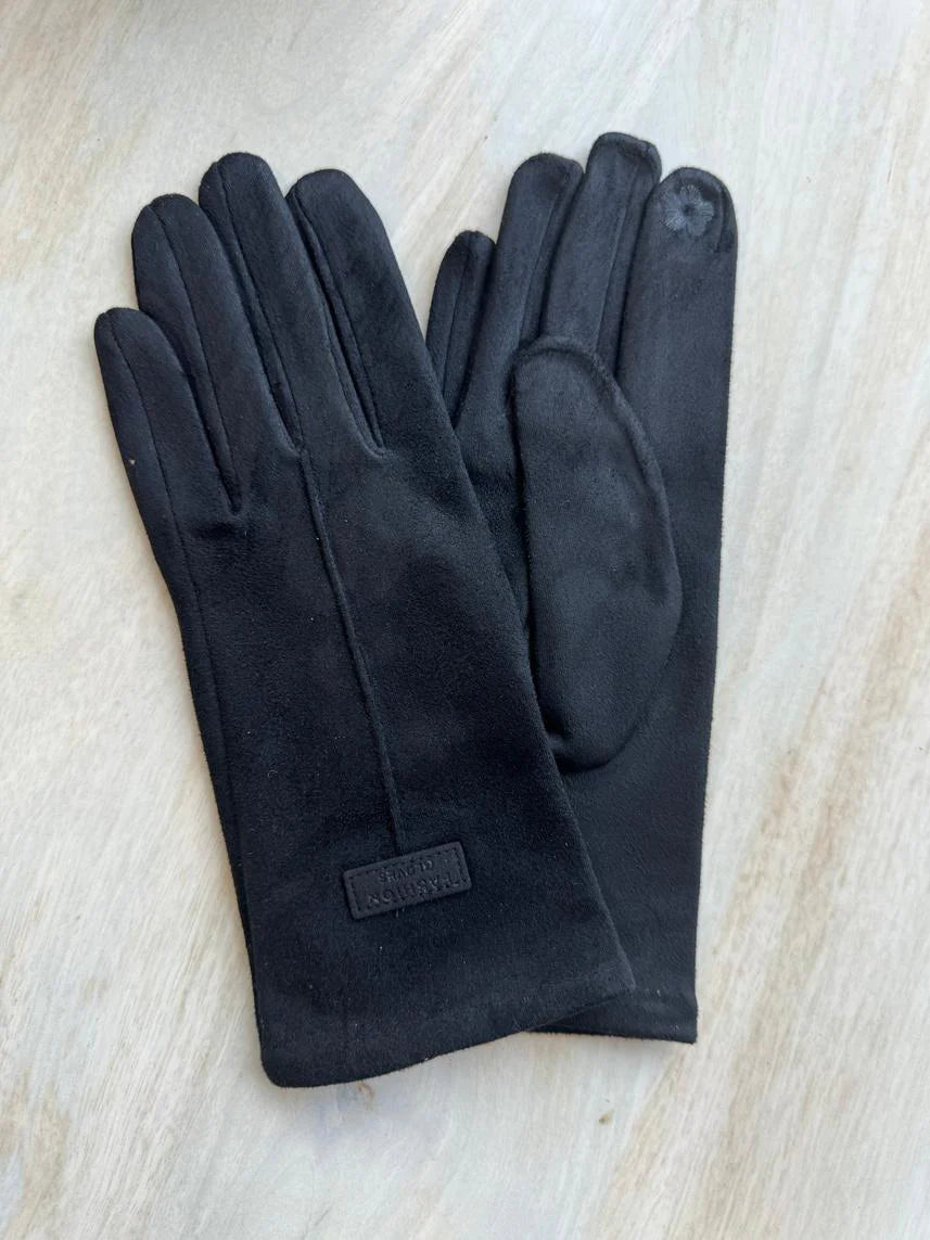 Cinnamon Creations Plain Suedette Gloves Black