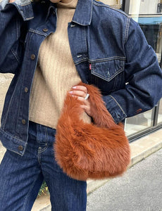 Cinnamon Creations Faux Fur Bag Marron