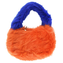 Load image into Gallery viewer, Cinnamon Creations Fluffy Bag Blue/Orange
