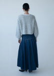 Staple The Label Roma Chambray Midi Skirt Indigo
