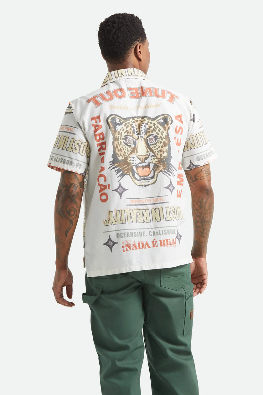 Brixton Getaway Camp Collar SS Shirt Lost In Reality Print