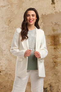 Italian Star Lilo Linen Jacket White