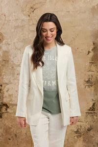 Italian Star Lilo Linen Jacket White