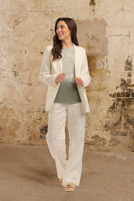 Italian Star Lilo Linen Pant White