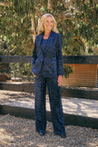 Italian Star Lordes Sequin Velvet Jacket Navy