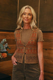 Italian Star Toddy Knit Vest Rust