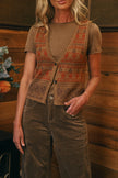 Italian Star Toddy Knit Vest Rust