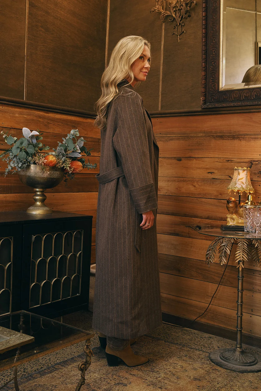 Italian Star Woods Wool Coat Chocolate