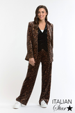 Italian Star Jets Velvet Jacket Leopard