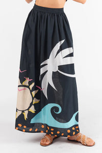 Itami Fluctiger Skirt Black Print