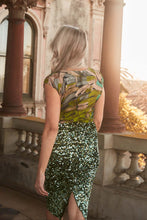 Load image into Gallery viewer, Olga De Polga Jubilee Skirt Sequinned Velvet Green
