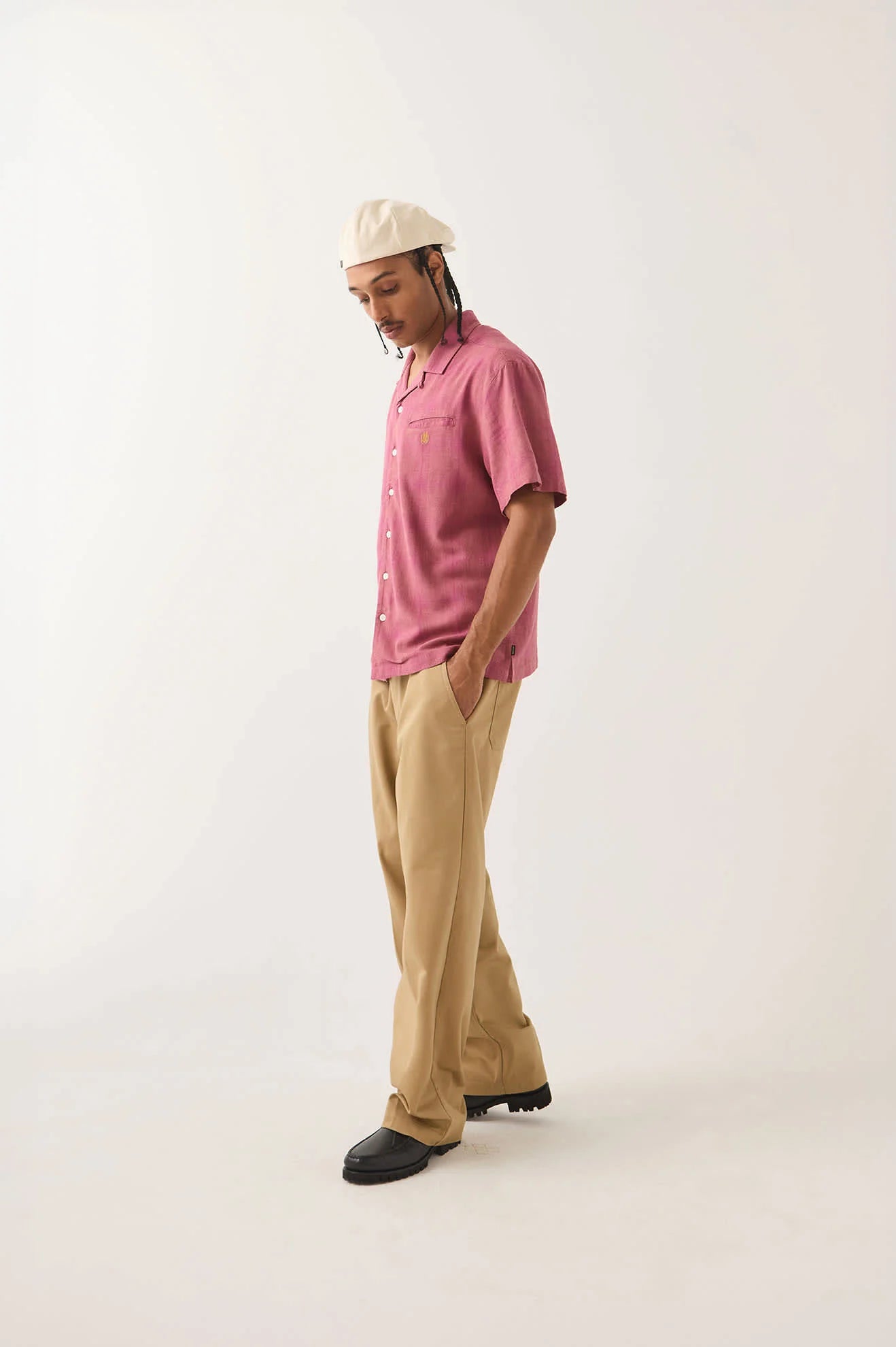 Brixton Century Short Sleeve Shirt Pink Shadow Plaid
