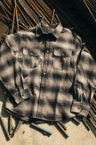 Brixton Builders Bowery Stretch LS Flannel Black/Cinder Grey