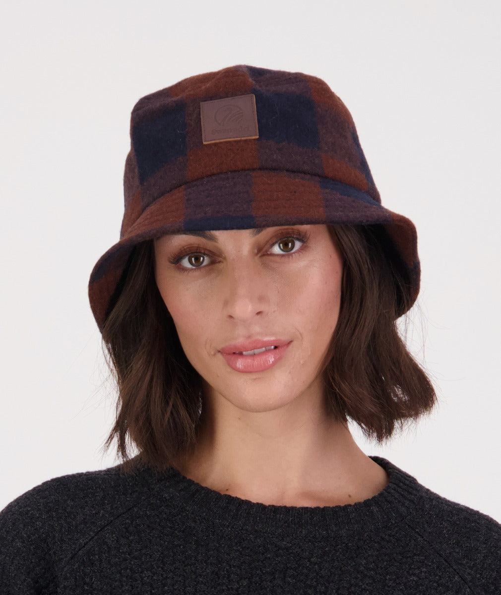 Swanndri Kaimai Wool Bucket Hat Ground Check